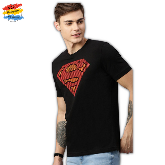 Black Embossed Superman T-Shirt