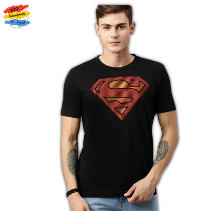 Black Embossed Superman T-Shirt